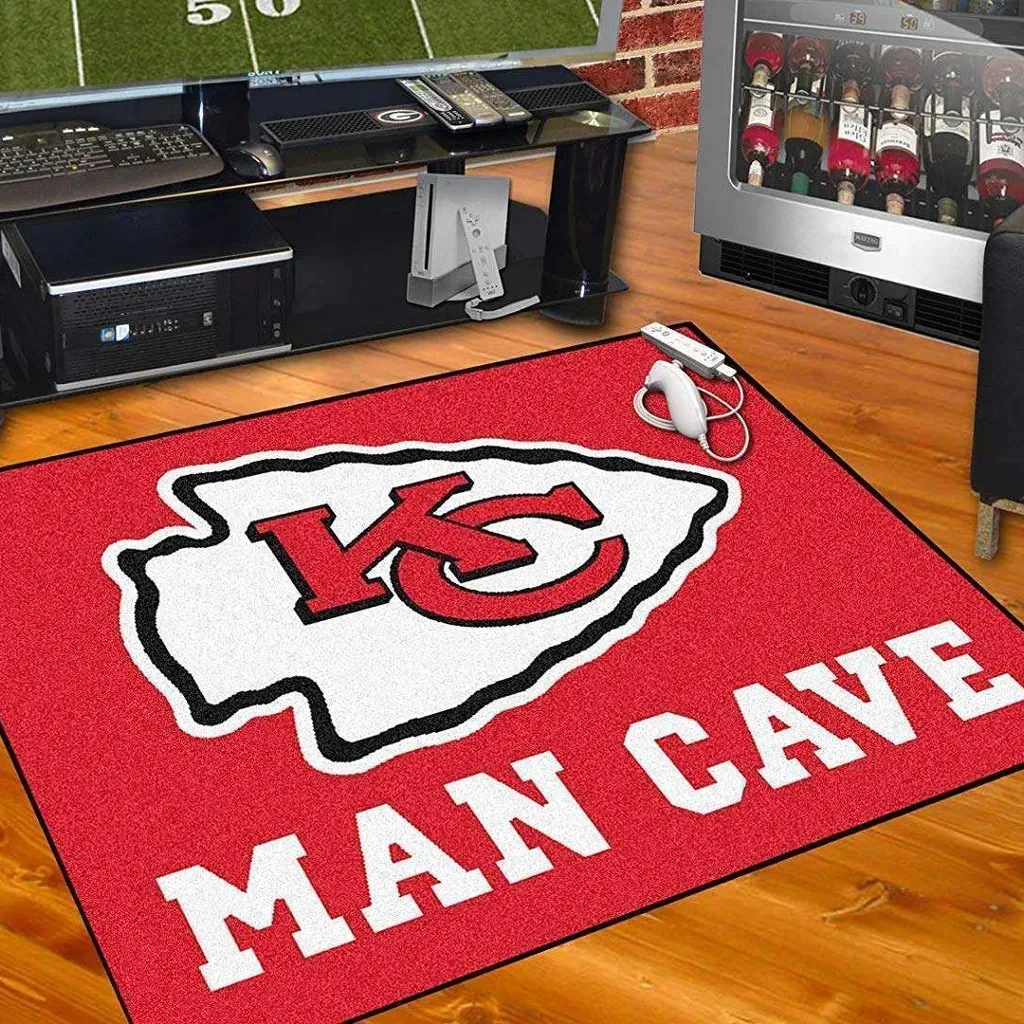 Kansas City Chiefs Rug – for Man Cave Game Room Decor Red and White