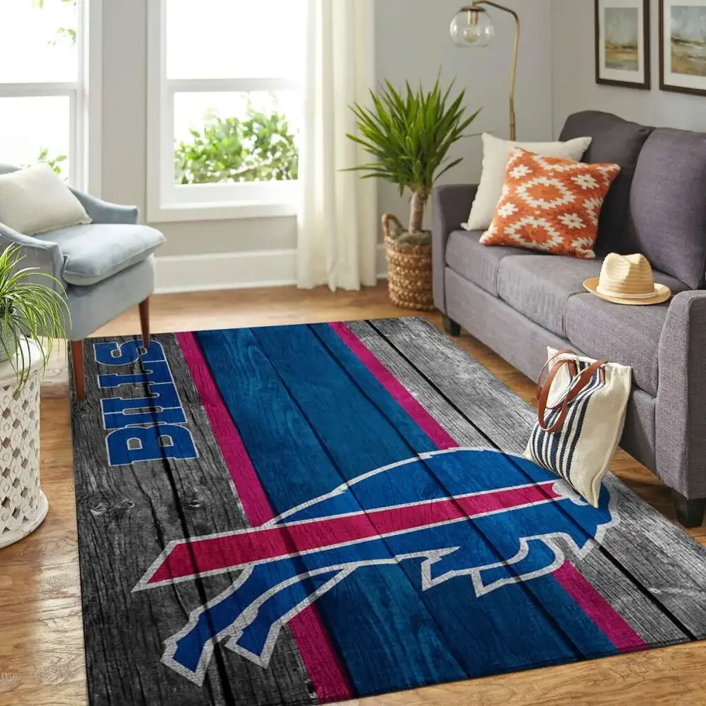 Buffalo Bills Rug – NFL Team Logo Area Carpet for Fans Blue and Red