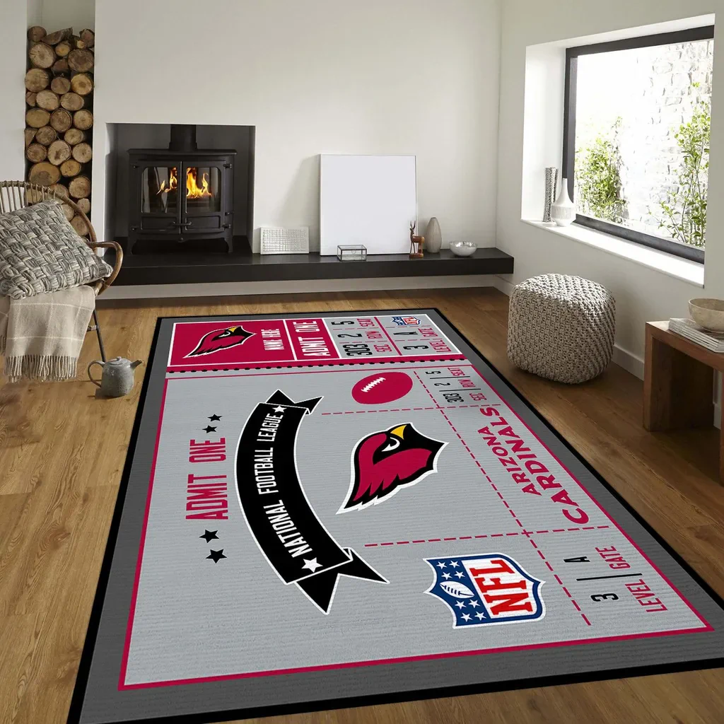 Arizona Cardinals Rug – NFL Ticket Style Area for Fans Black and Red