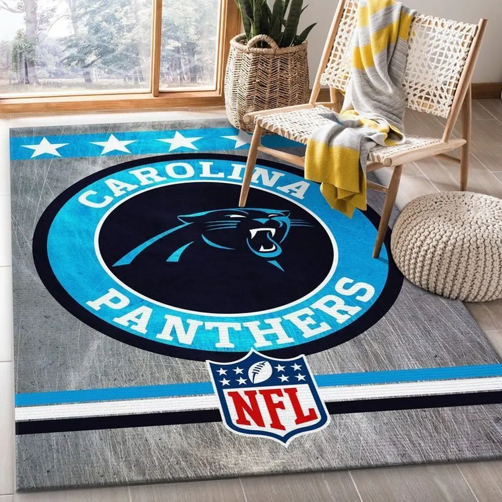 Carolina Panthers Rug – NFL Perfect for Fan Room Decor Black and Blue