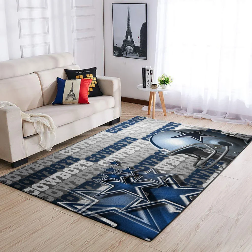 Dallas Cowboys Rug – Area Football Fan Home Decor Carpet Blue and Gray