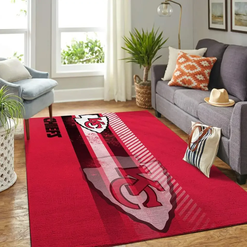 Kansas City Chiefs Rug – Football Fan Carpet Black and Red