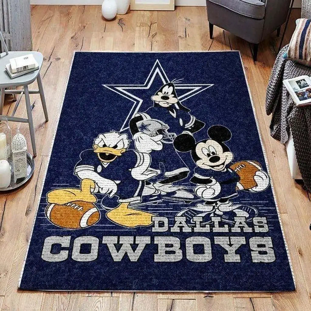 Dallas Cowboys Rug – Cartoon Character Area for Kids Room Blue and White