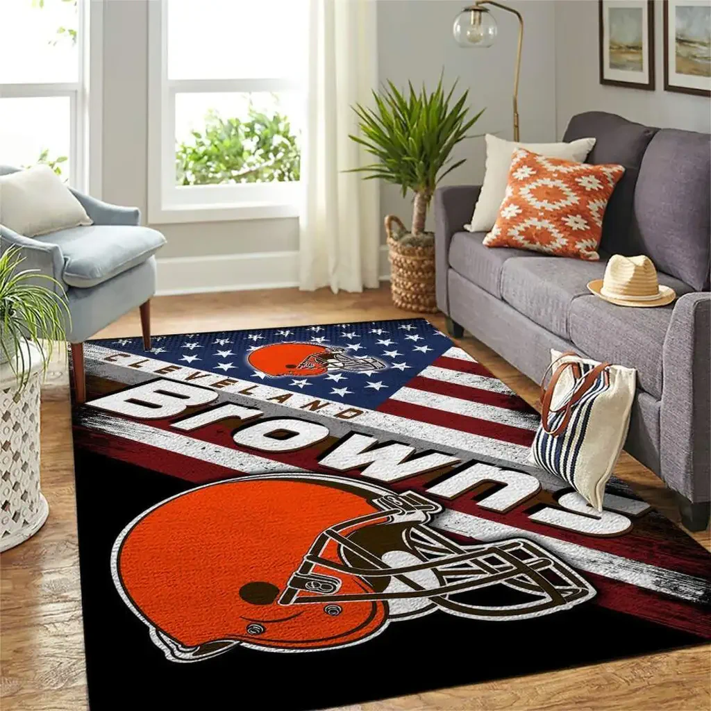 Cleveland Browns Rug – NFL Football Team Home Decor Black and Orange