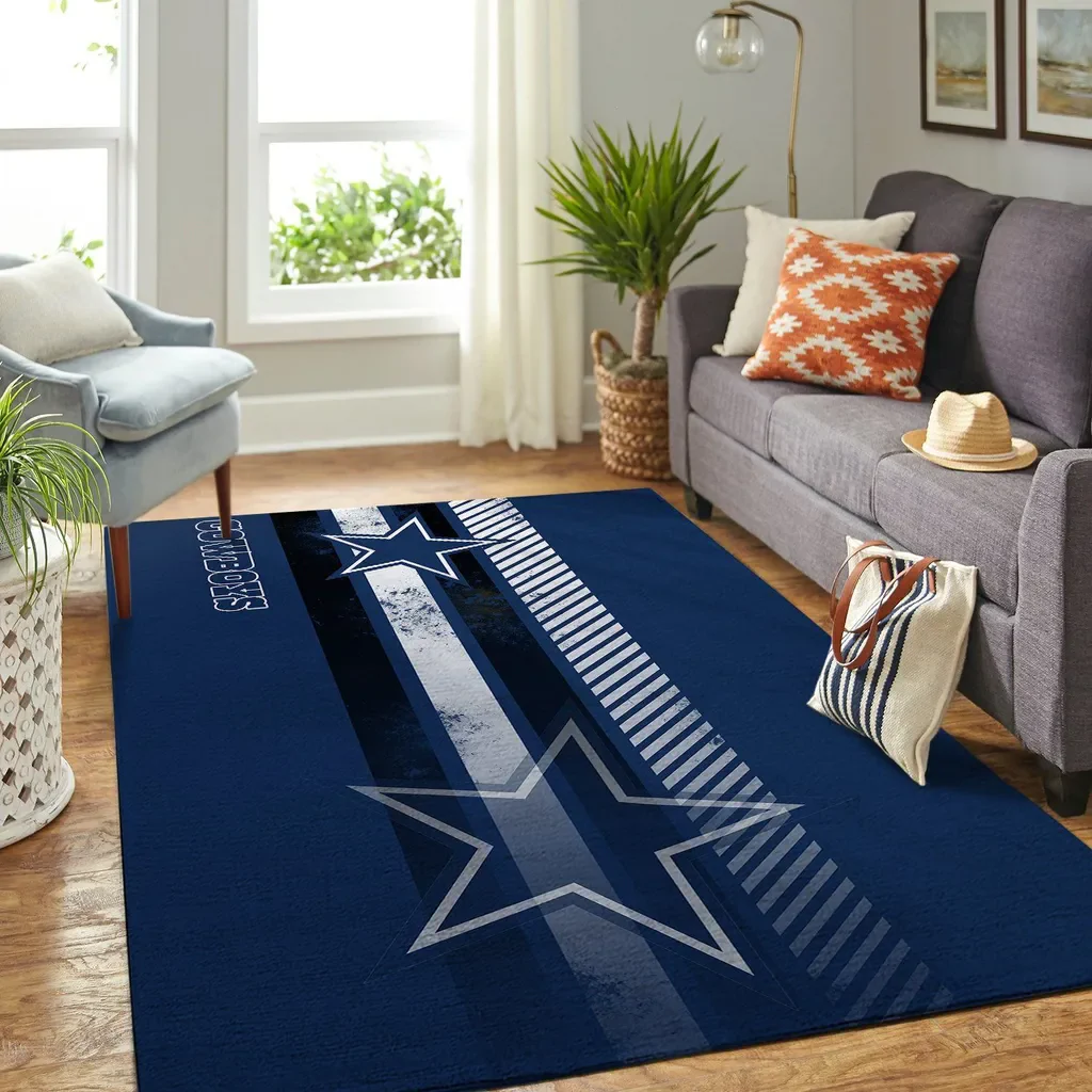 America Team Interior Rug Soft Durable Floor Carpet Blue and White
