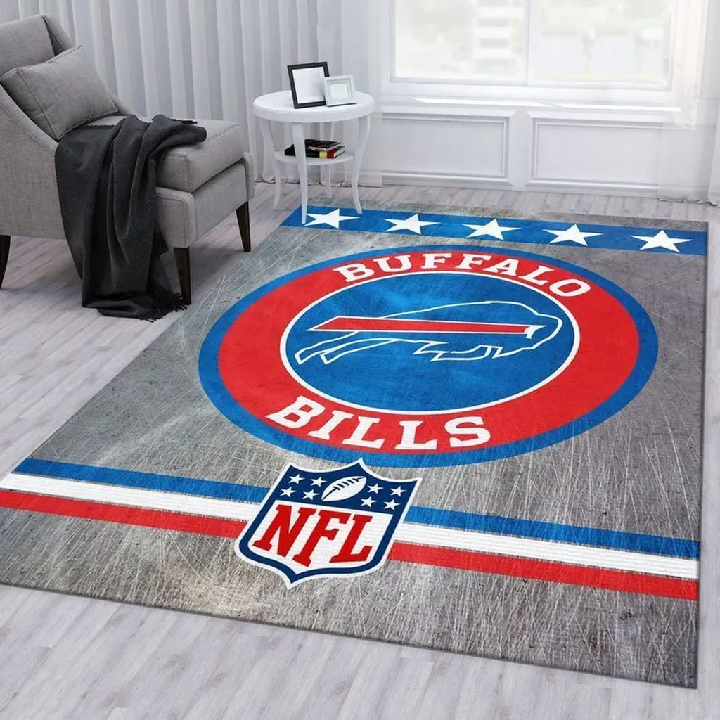 Buffalo Bills Rug – NFL Sports Fans Home Decor Carpet Blue and Red