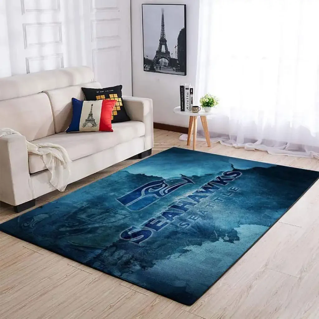 Seattle Seahawks Rug – Area for Living Room Carpet Dark Blue and Dark Blue