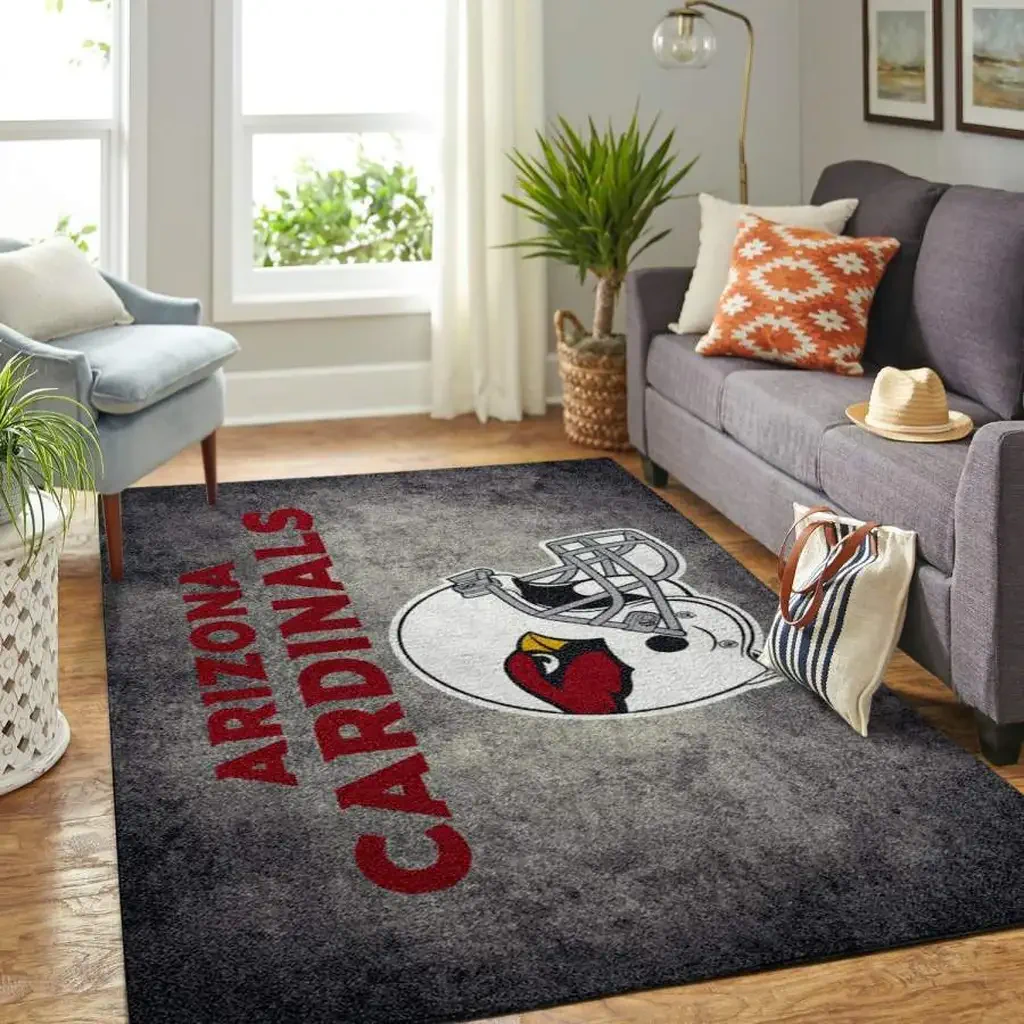 Arizona Cardinals Rug – Football Helmet Area for Living Room Red and Gray