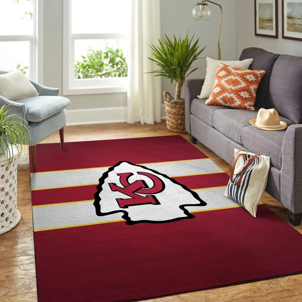 Kansas City Chiefs Rug – for Living Room Home Decor Red and White