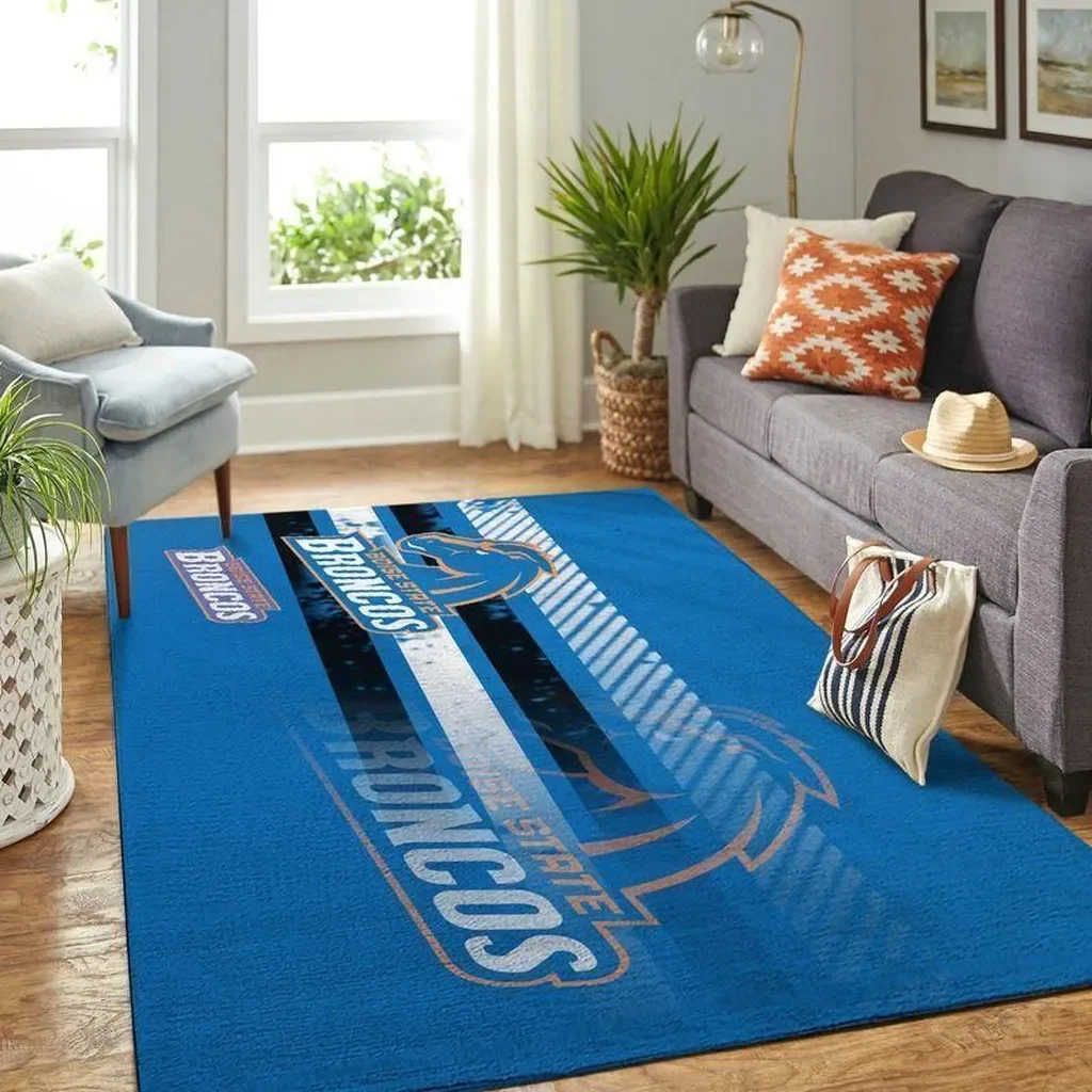 Denver Broncos Rug – Area Perfect for Living Room Decor Blue and White