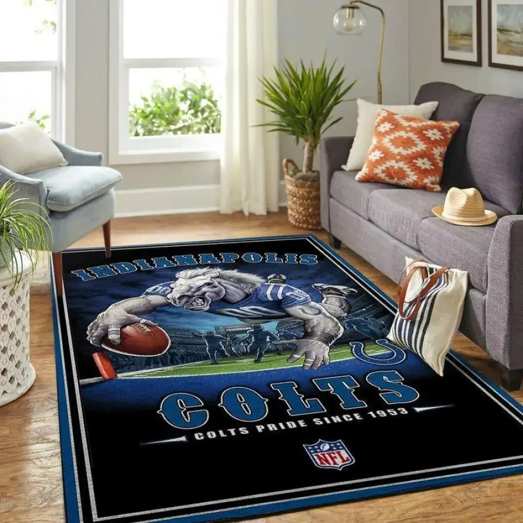 Indianapolis Colts Rug – NFL Fan Football Team Black and Blue