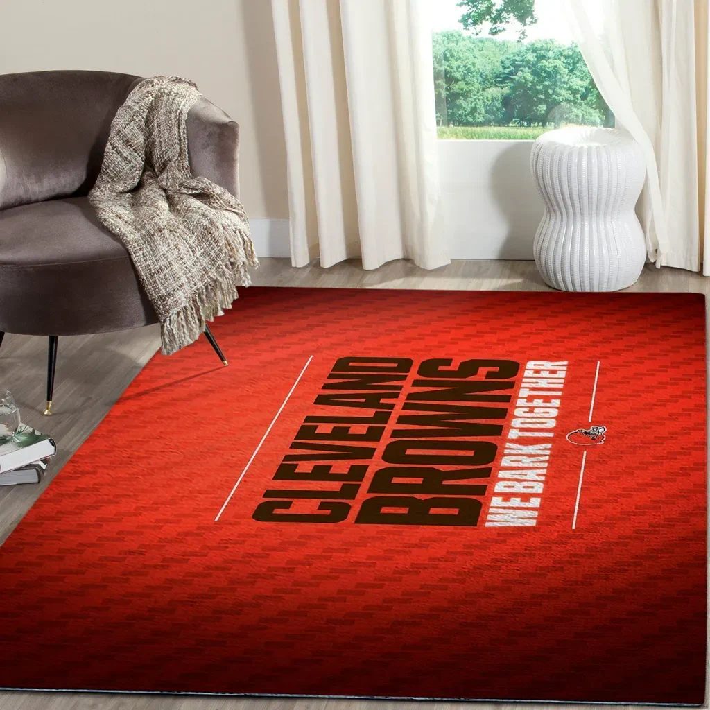 Cleveland Browns Rug – We Bark Together Carpet Decor Red and Brown