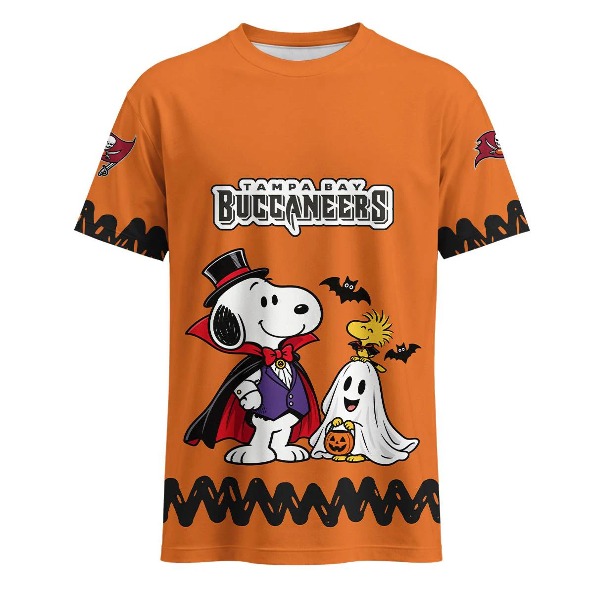 Tampa Bay Buccaneers Peanuts Halloween T-Shirt, Men's Red Pewter Graphic Tee, Snoopy Football Fan Gift