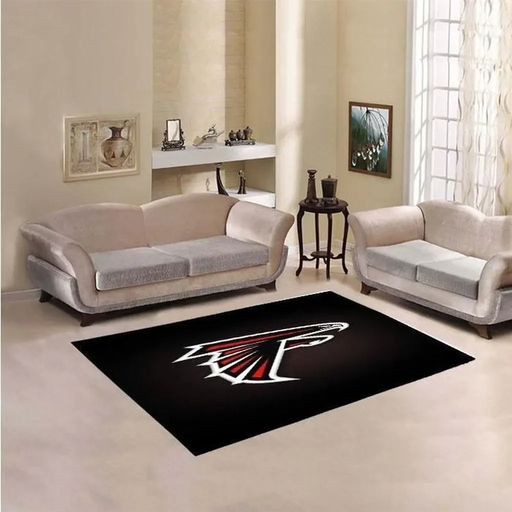 Atlanta Falcons Rug – Area Ideal for Living Room Decor Black and Red