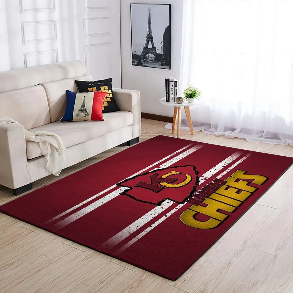 Kansas City Chiefs Rug – Team Logo Area Carpet Red and Yellow