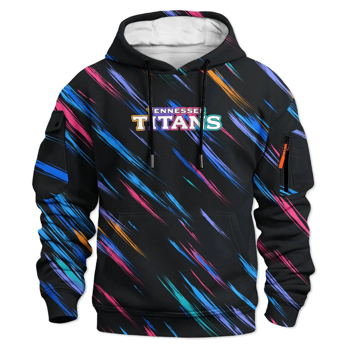 Tennessee Titans Crucial Catch Cargo Hoodie, Men's Navy Red Pullover Hoodie