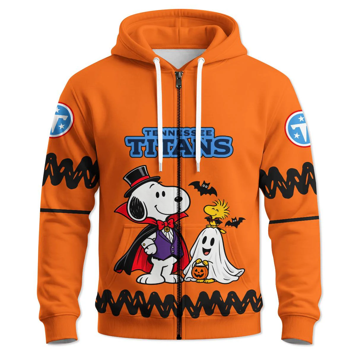 Tennessee Titans Peanuts Halloween Zipper Hoodie, Men's Navy Red Zip Up Hoodie, Snoopy Football Fan Gift