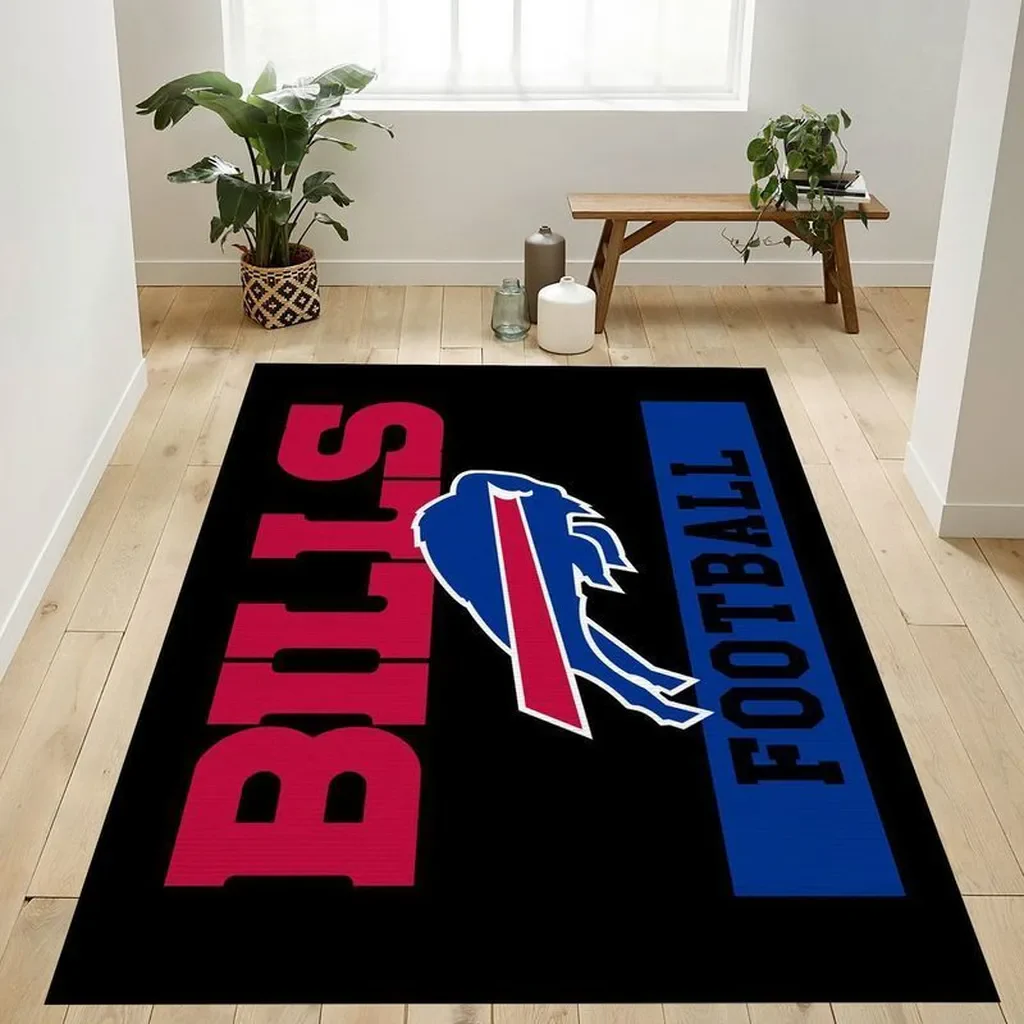 Buffalo Bills Rug – Football Design Perfect for Fans Black and Red