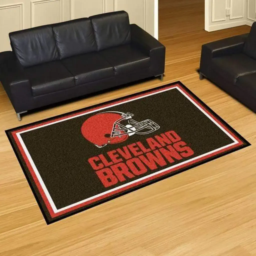 Cleveland Browns Rug – Logo Area for Home Decor Black and Orange