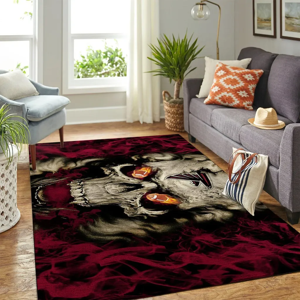 Intense Skull Design Floor Mat for Home and Office Black and Red
