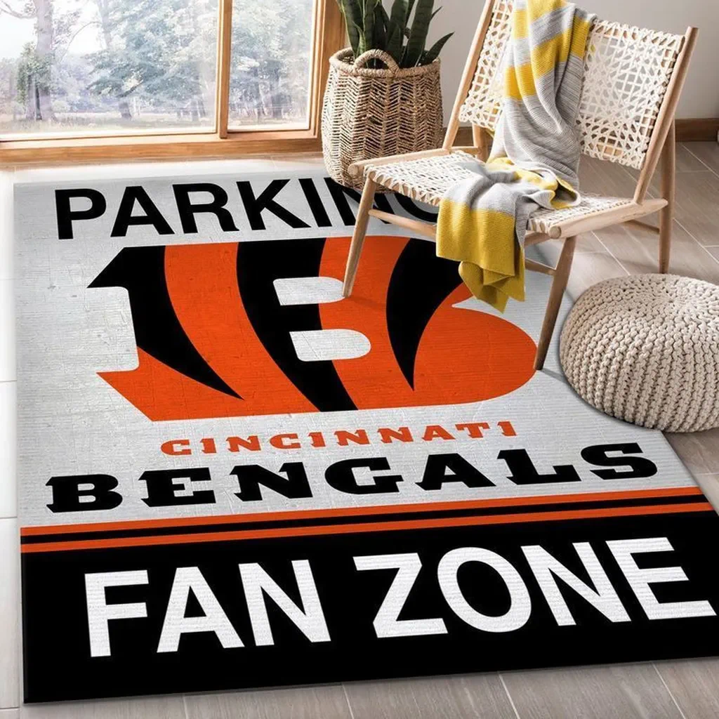 Cincinnati Bengals Rug – Fan Zone Parking Orange and White
