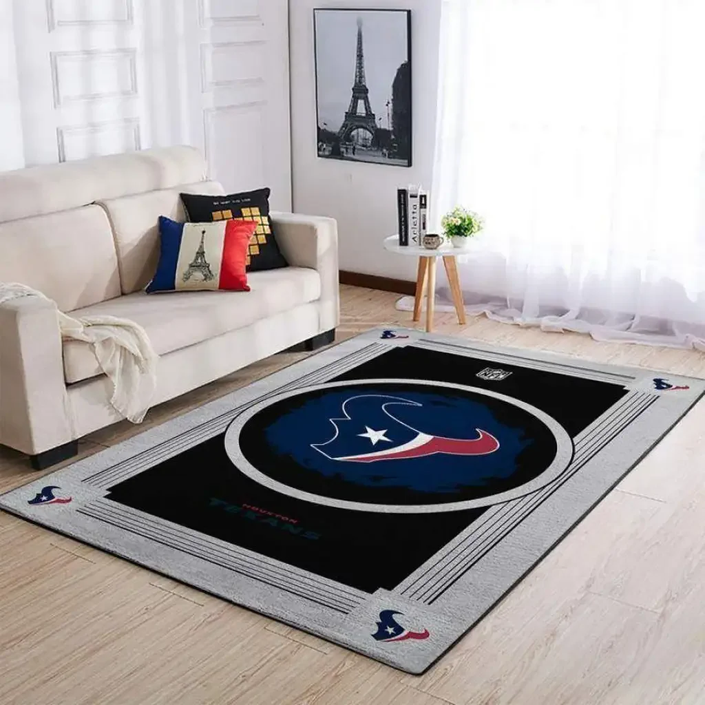Houston Texans Rug – NFL Area for Living Room Decor Black and Blue