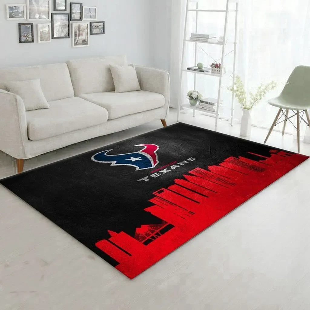 Houston Texans Rug – Skyline Area for Living Room Decor Black and Blue