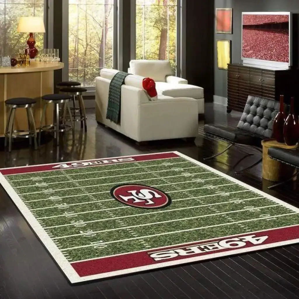 San Francisco 49ers Rug – Football Field Team Decor Green and Red