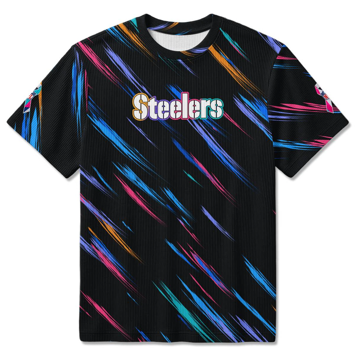 Pittsburgh Steelers Crucial Catch Ribbed T-Shirt, Men's Black Gold Ribbed Tee