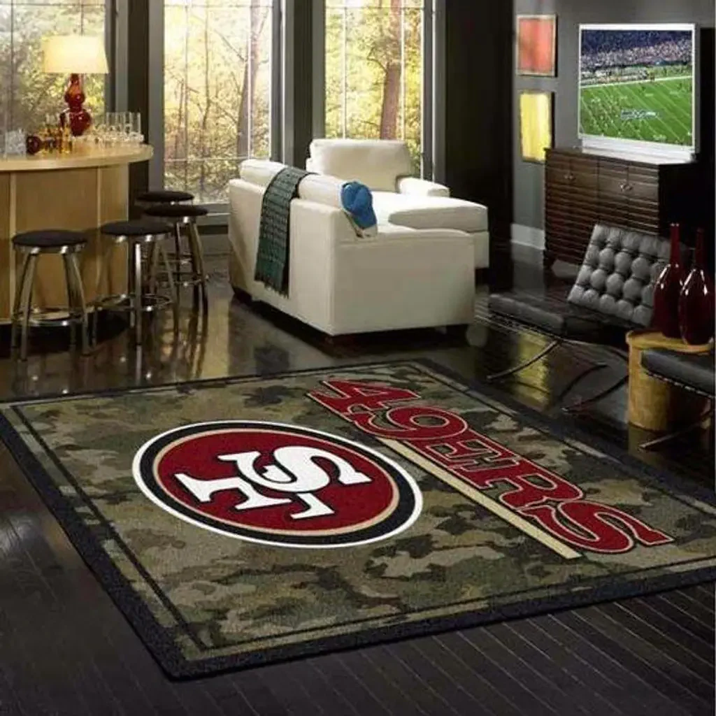 San Francisco 49ers Rug – Logo Fan for Home Decor Black and Red