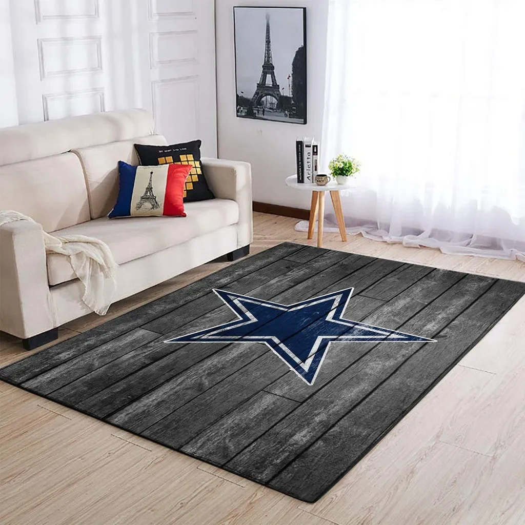 Star Pattern Rug for Living Room and Bedroom Decor Blue and Gray
