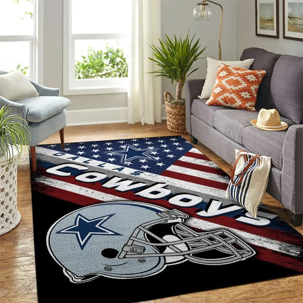 Dallas Cowboys Rug – Football Helmet Area for Fans Blue and White