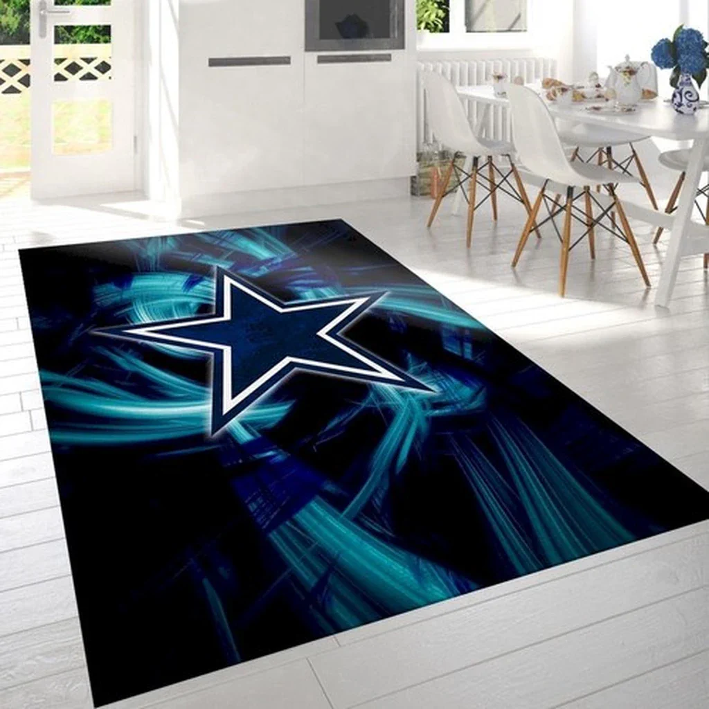Dallas Cowboys Rug – Star Logo for Home Decoration Black and Blue