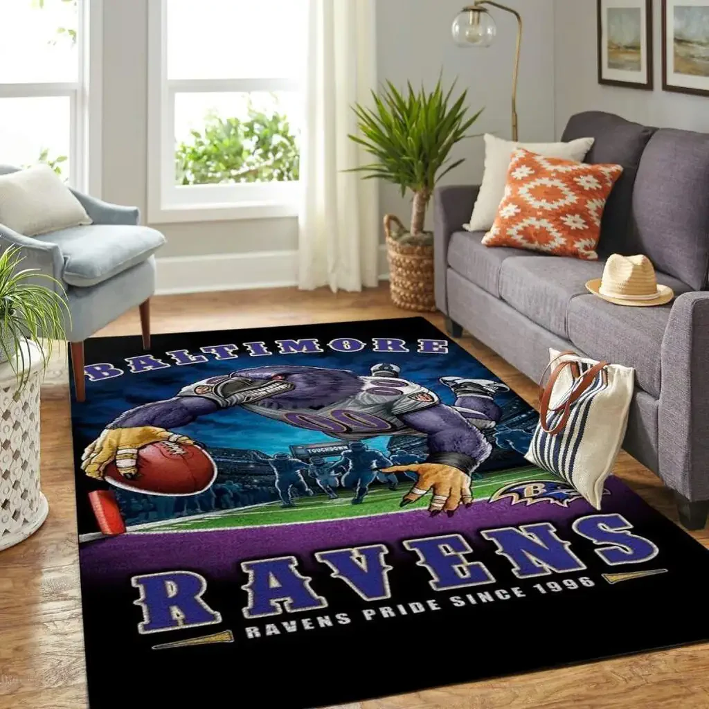 Ravens Pride Sport Floor Mat for Home and Gym Black and Purple