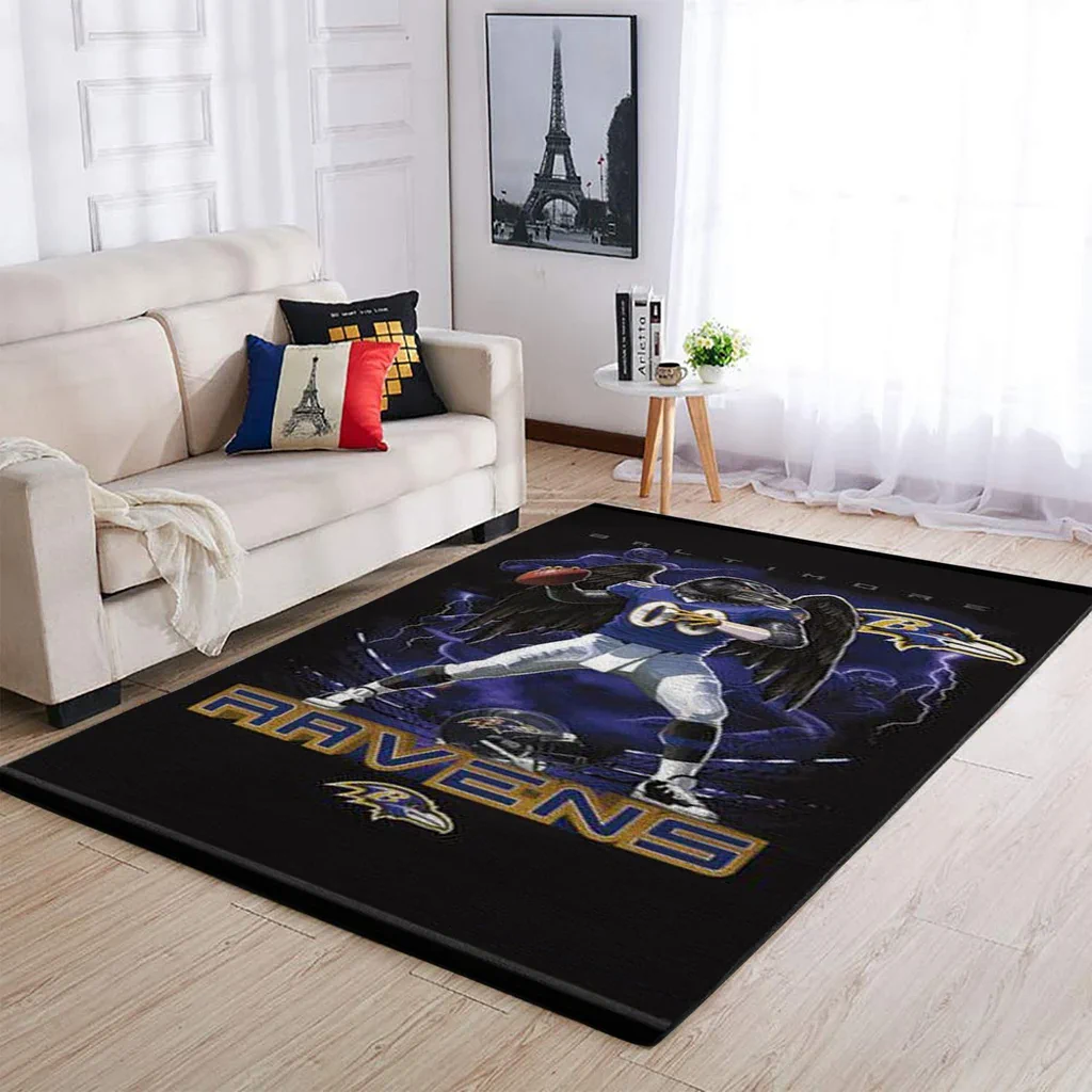 Baltimore Ravens Rug – Football for Home Decor Black and Purple