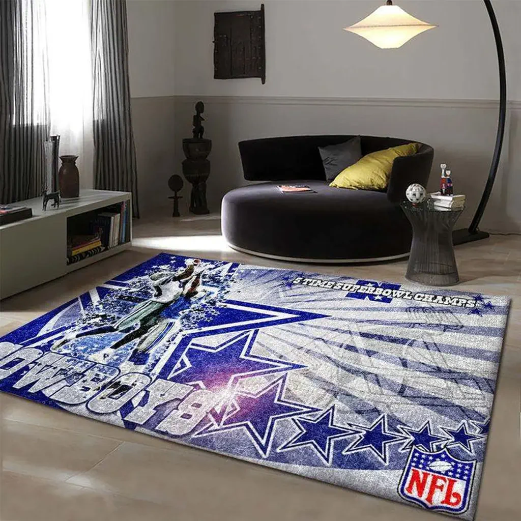 New York Giants Rug – Football Helmet Area for Fans Blue and White