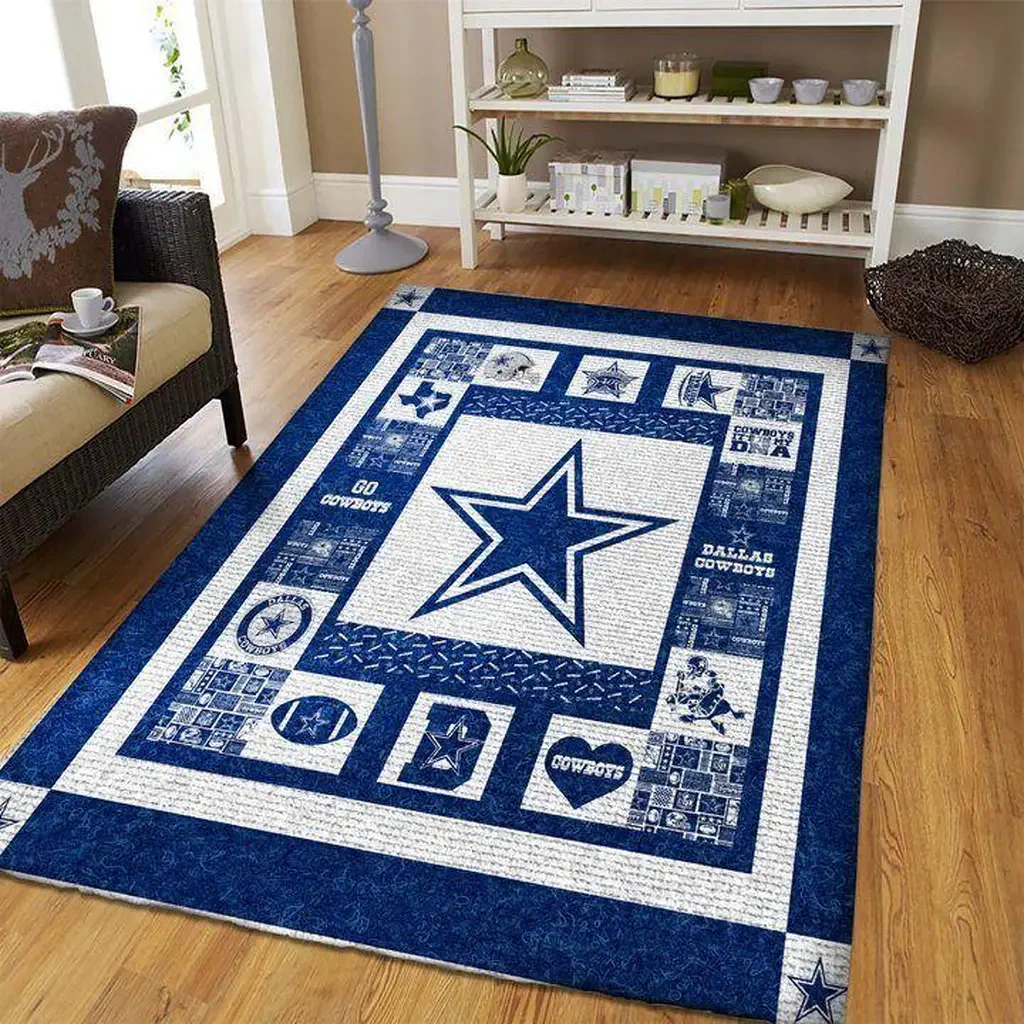 Dallas Cowboys Rug – Football Area for Fans Blue and White