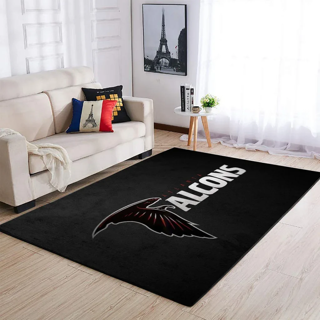 Atlanta Falcons Rug – Perfect for Living Room Decor Black and White