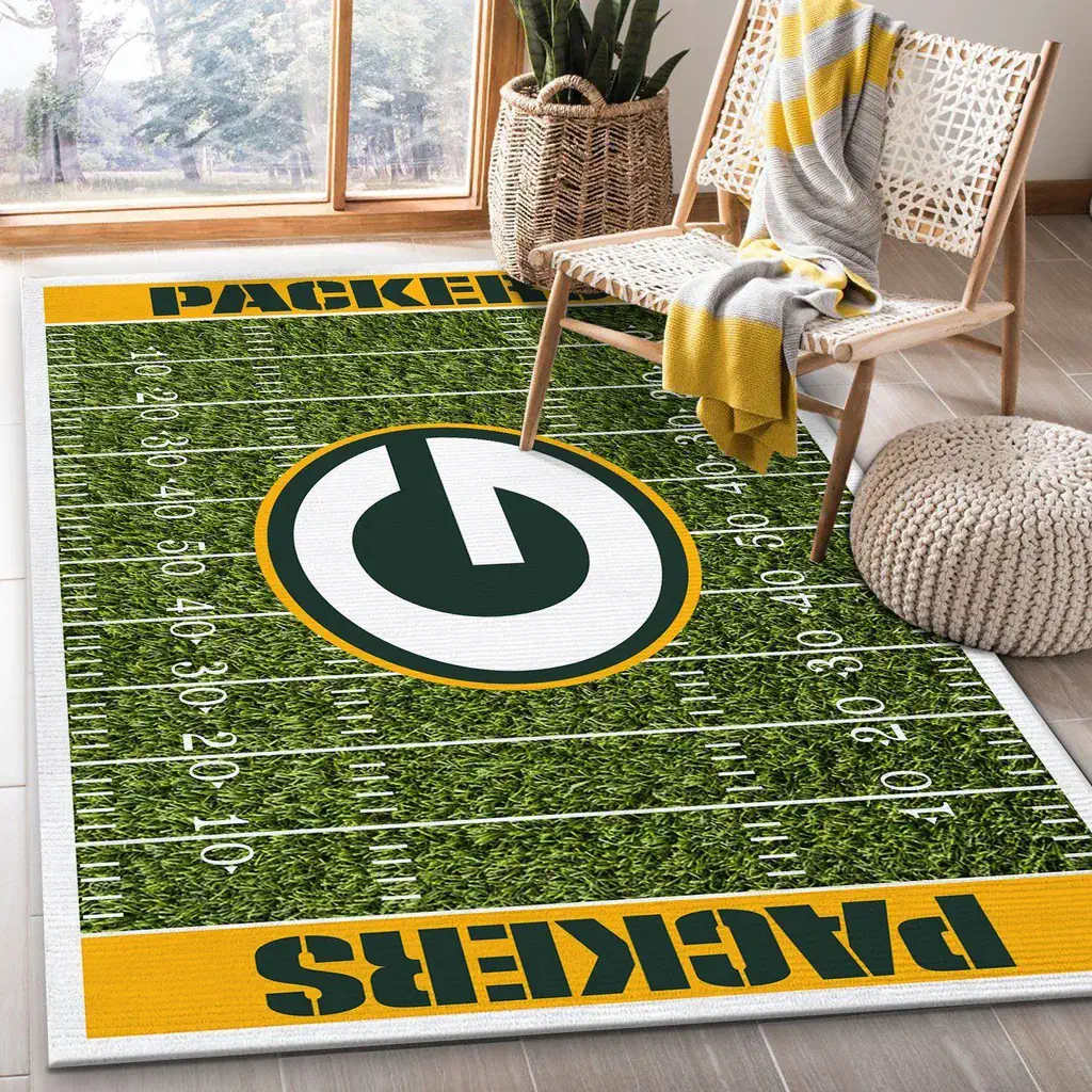 Bay Packers Rug – Football Field for Fans Black and Yellow