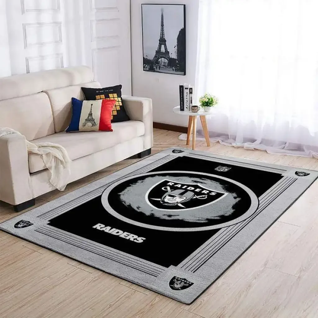 Raiders Area Rug for Stylish Modern Living Rooms Black and Yellow