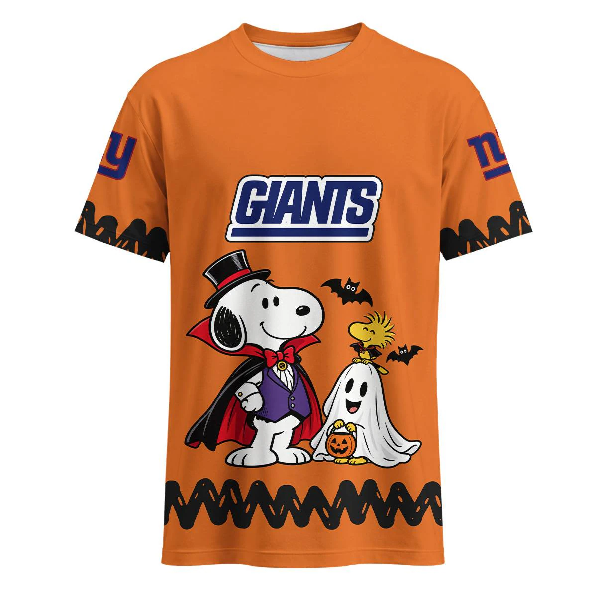 New York Giants Peanuts Halloween T-Shirt, Men's Blue Red Graphic Tee, Snoopy Football Fan Gift