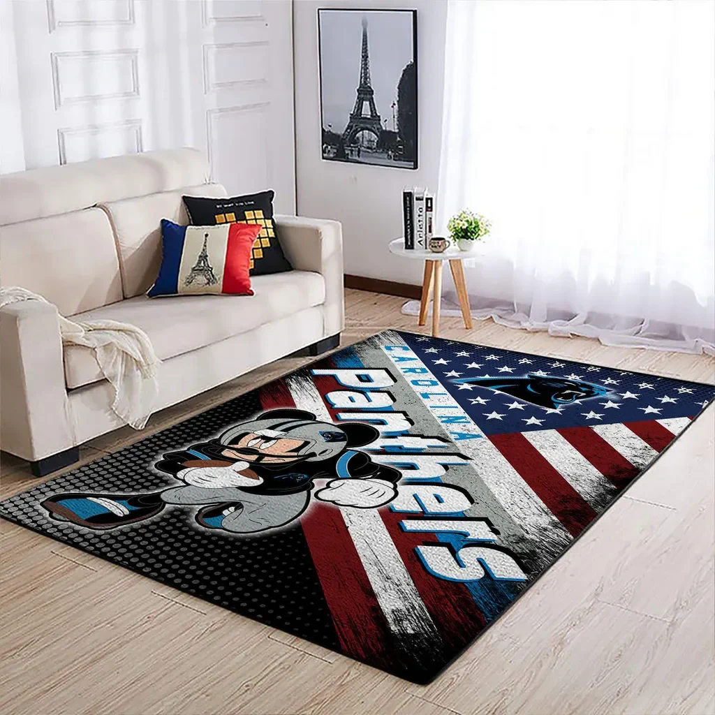 Carolina Panthers Rug – NFL Football Fan Area Carpet Black and Blue