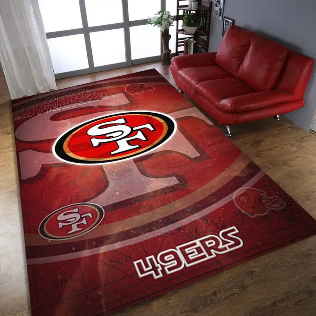 San Francisco 49ers Rug – Team Logo Area for Fans Red and White