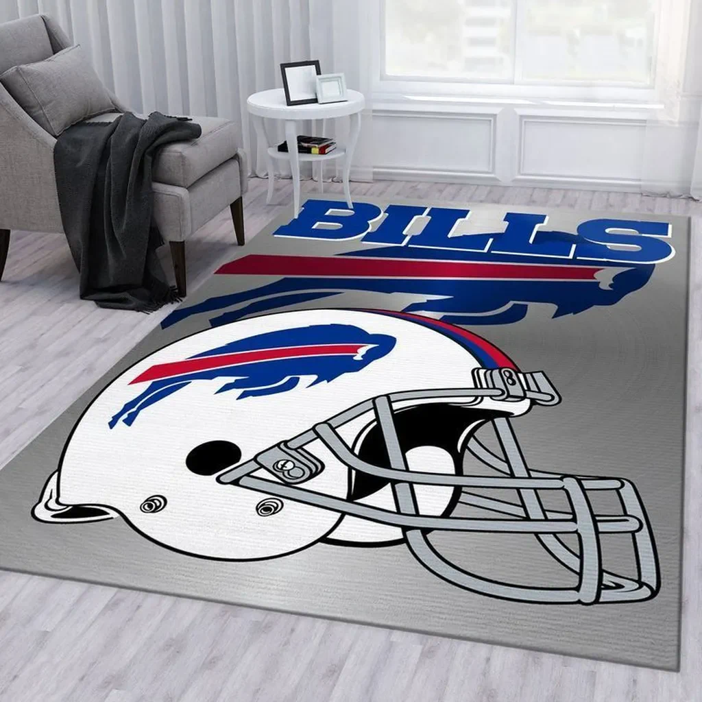 Buffalo Bills Rug – NFL Football Helmet Area Fans Blue and Gray