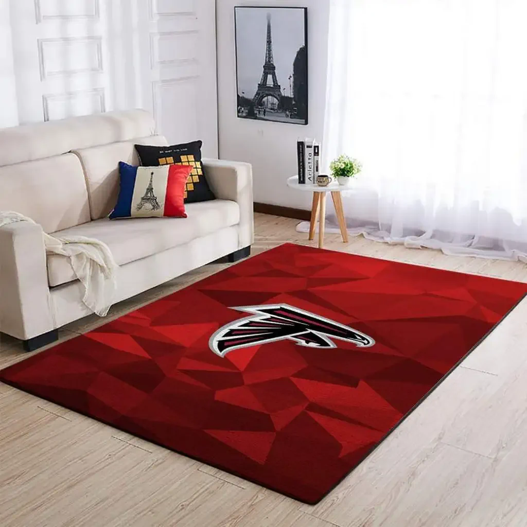 Falcon Emblem Pattern Mat Stylish Durable Floor Decor Black and Red