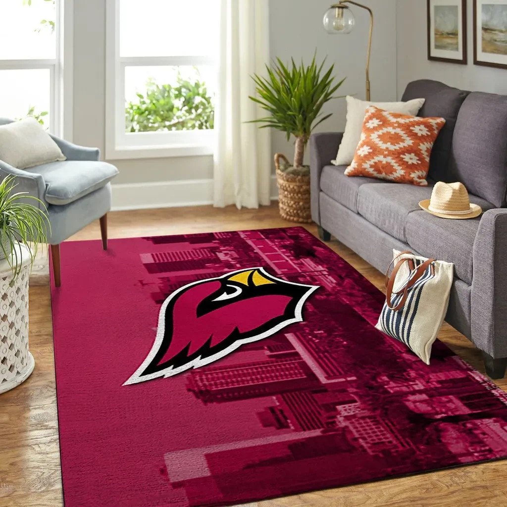 Arizona Cardinals Rug – Area with Official Team Logo Design Red and White