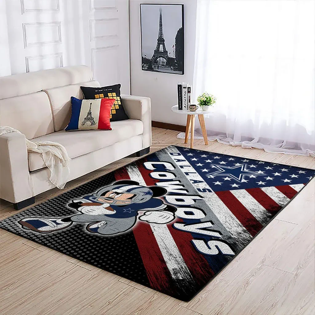 Dallas Cowboys Rug – Football Team Decor for Fans Blue and Red