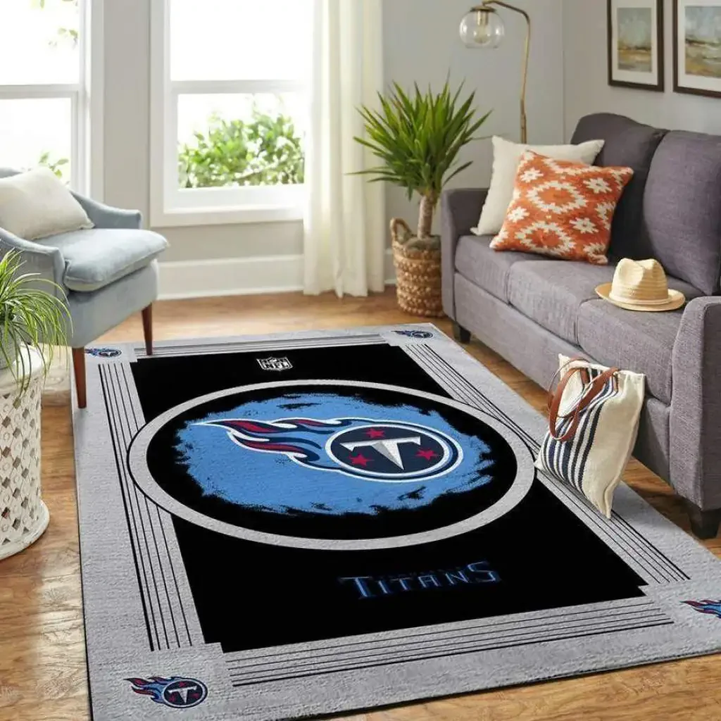 Tennessee Titans Rug – for Living Room Decor Black and Blue