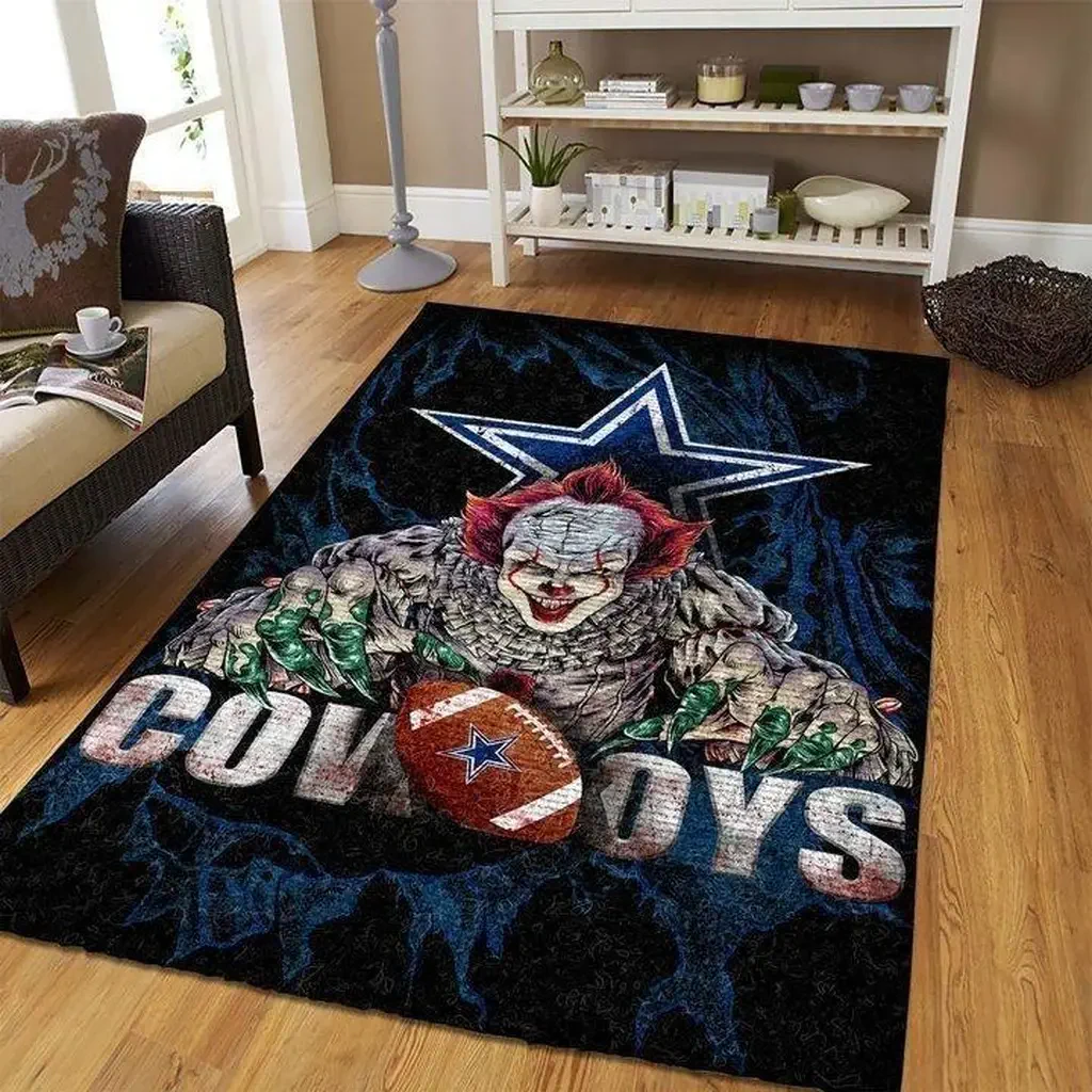Dallas Cowboys Rug – Horror Style Themed Floor Mat Black and Blue
