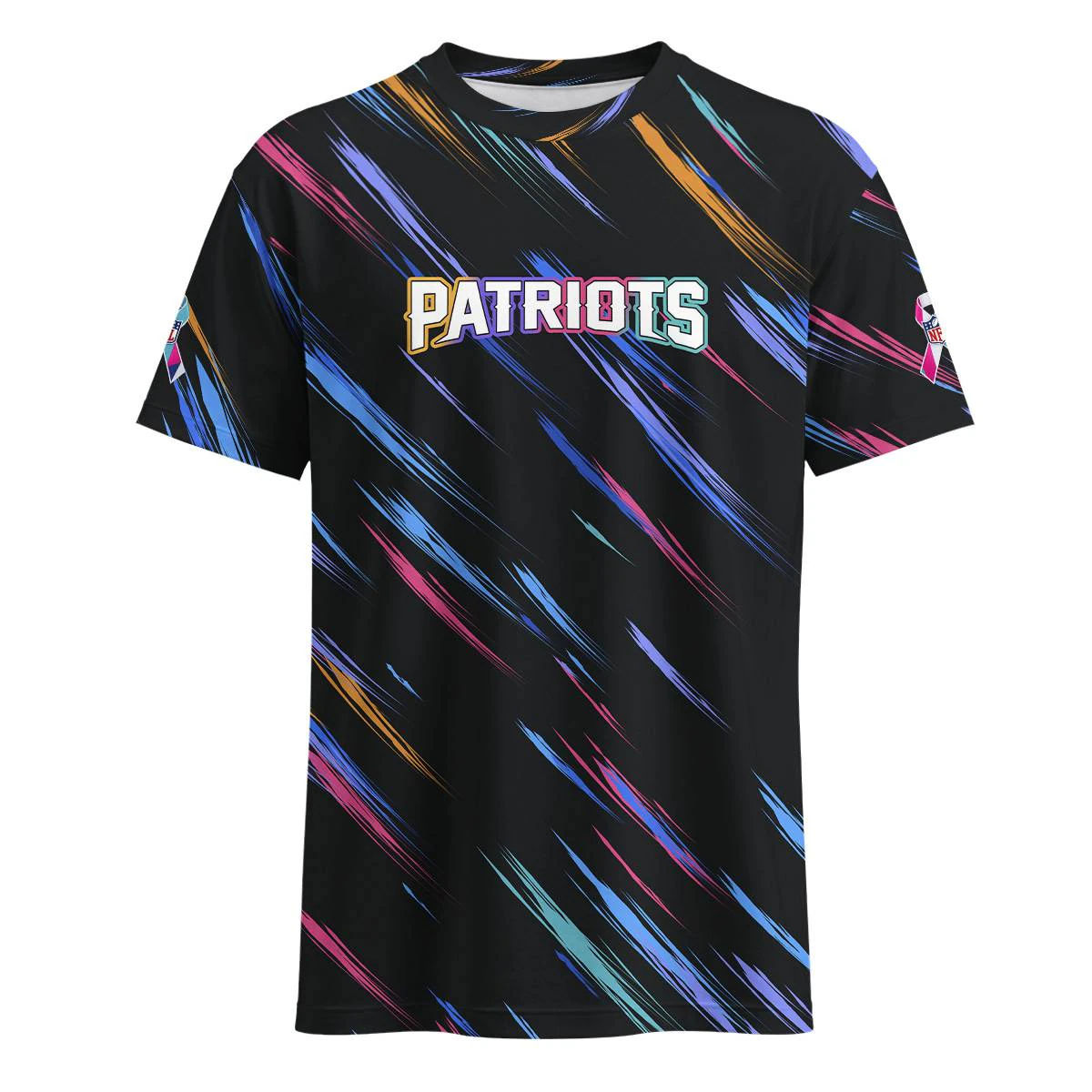 New England Patriots Crucial Catch T-Shirt, Men's Navy Red Silver Graphic Tee